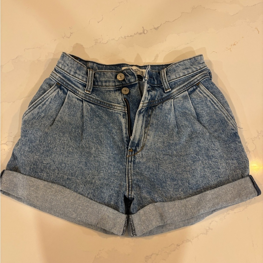 Abercrombie & Fitch High Waist Denim Blue Shorts